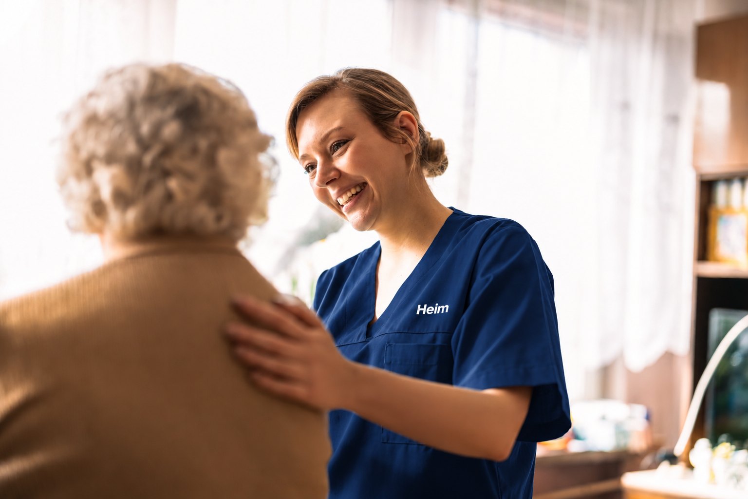 A nurse supporting a patient recovering at home